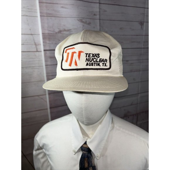 K Brand Texas Nuclear Hat Cap SnapBack White Mesh Trucker Patch Logo Austin TX - Picture 2 of 9